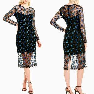 Dress The Population Long sleeve Lace Midi Sheat
